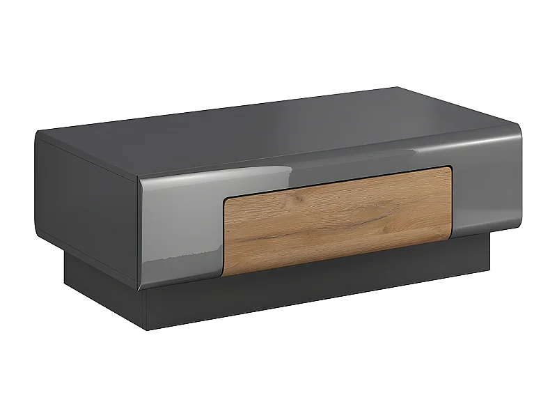 Stolik kawowy TOLEDO 1S antracyt połysk/dąb grandson