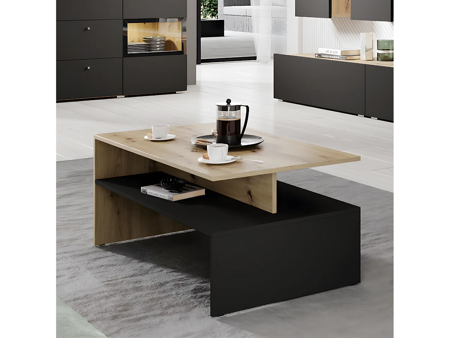 Table basse Sloan Noir et Bois