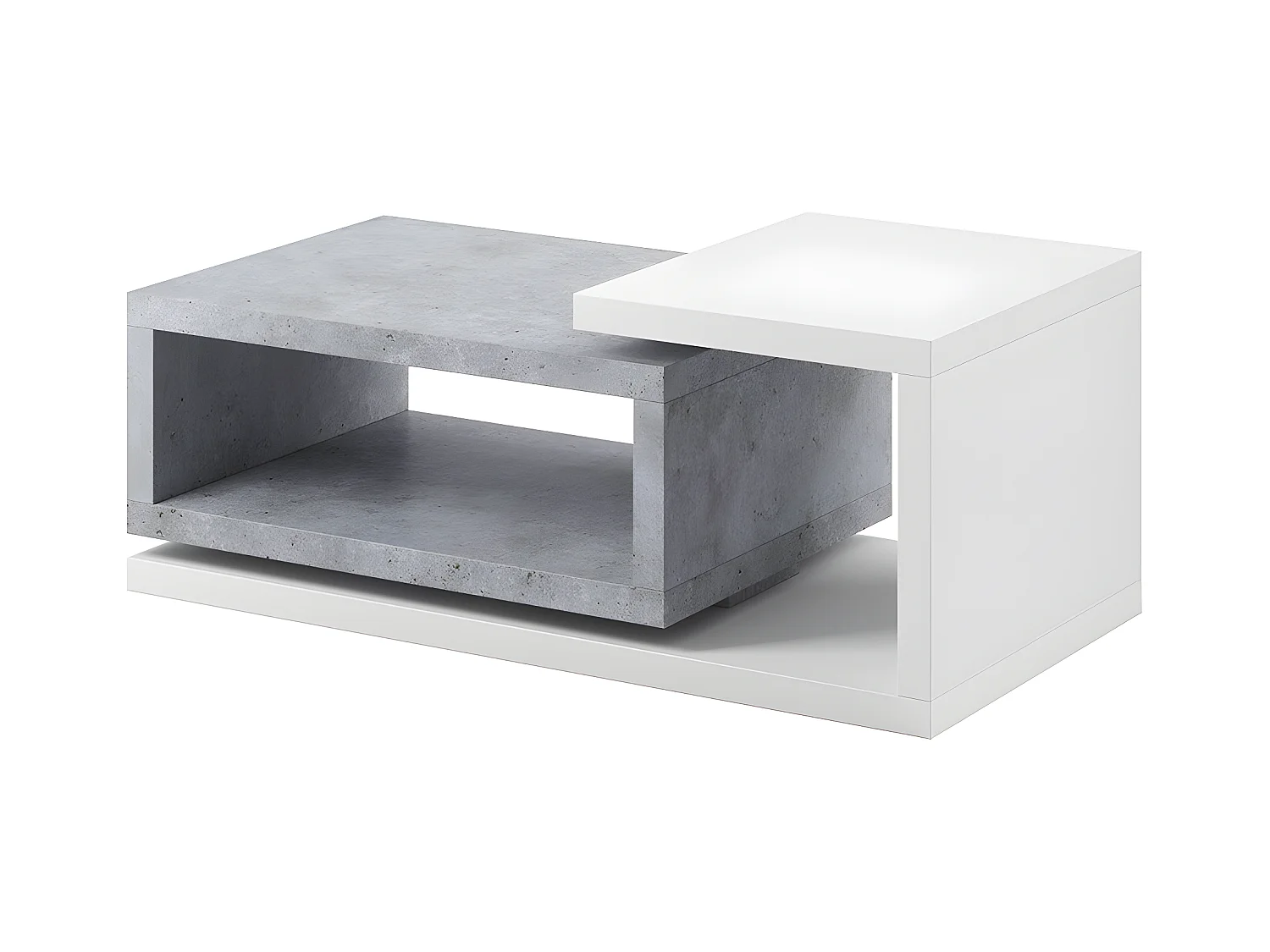 Table basse Ilyes Blanc et Béton