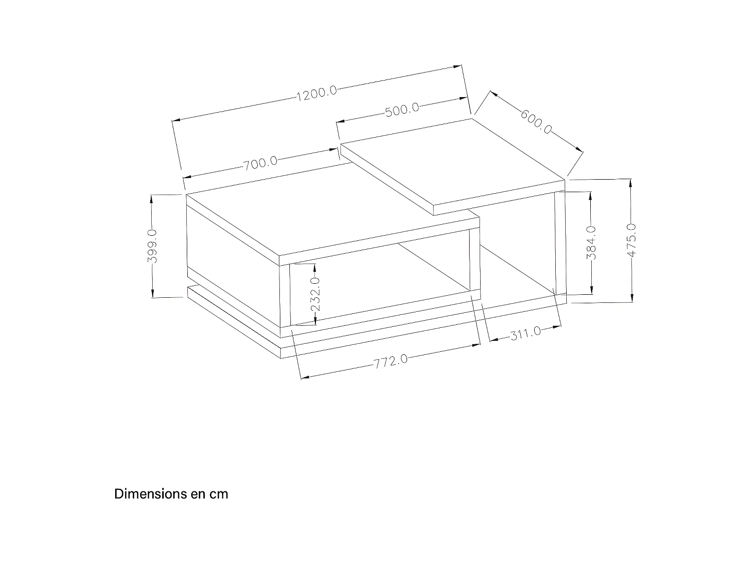 Table basse Ilyes Blanc et Béton