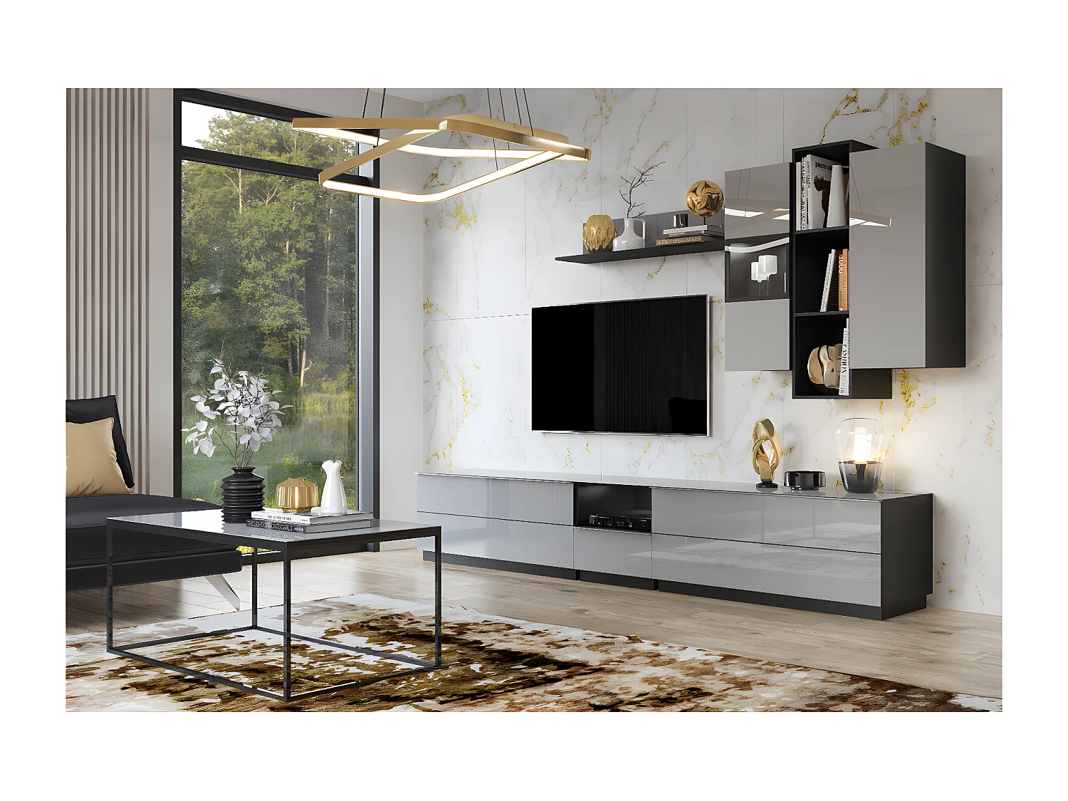 Salontafel Mathis Grijs en Zwart