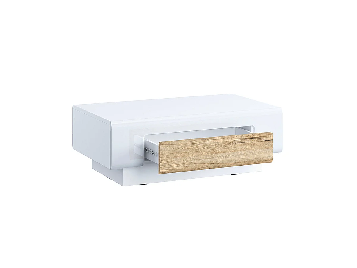 Jules White and Wood 1-Drawer Coffee Table