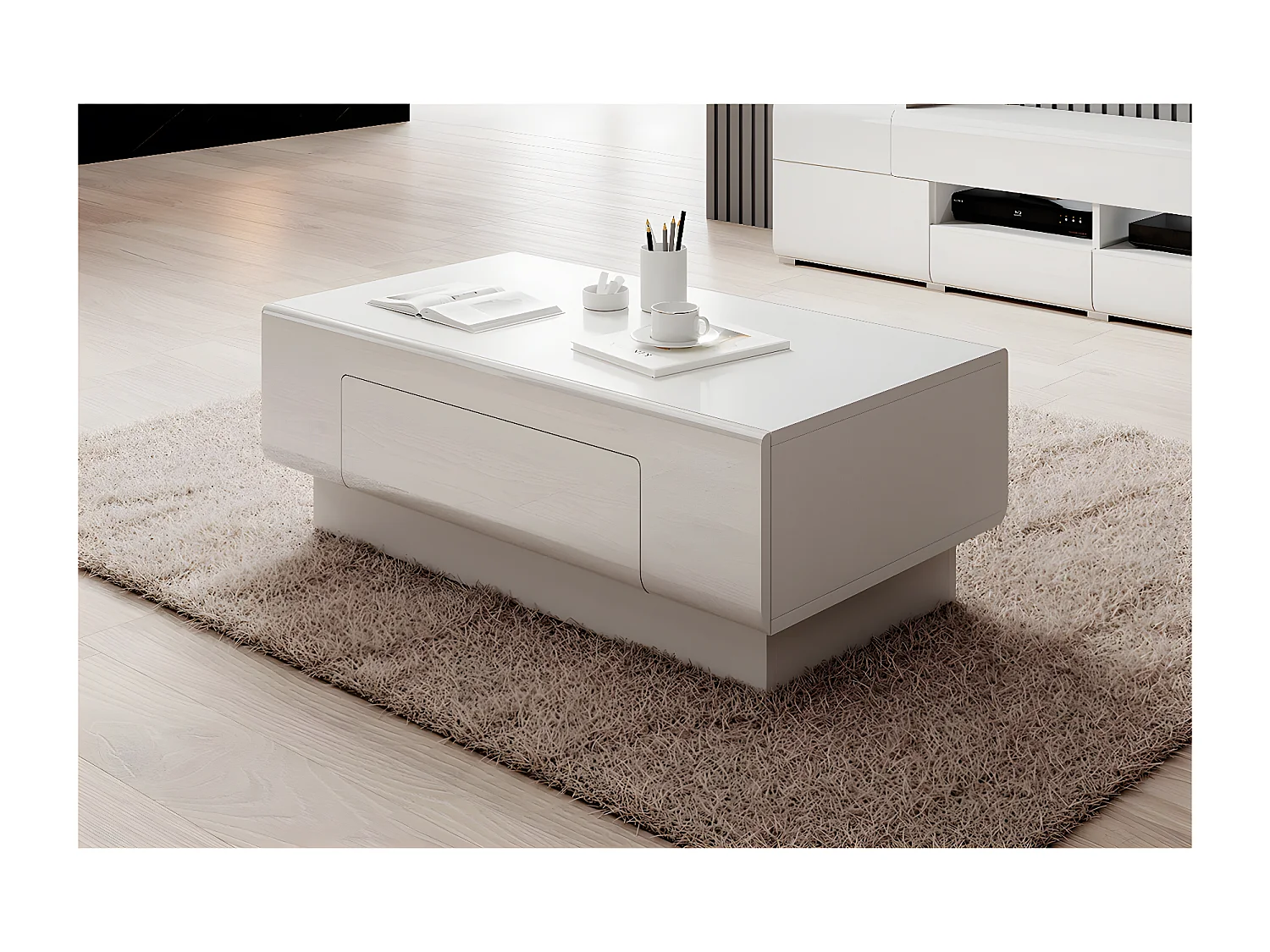 Tavolino da caffè 1 cassetto Jules bianco 39cm