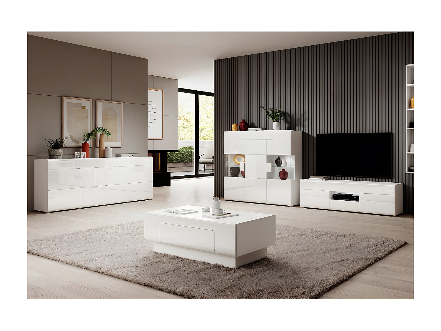 Tavolino da caffè 1 cassetto Jules bianco 39cm