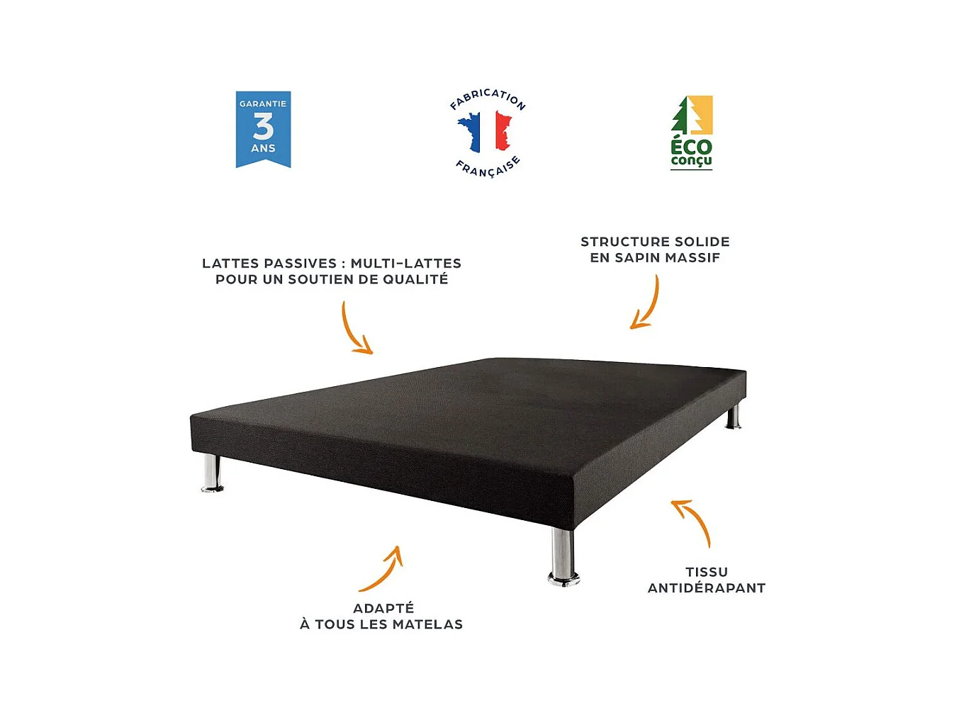Matelas + sommier tapissier 160x200 Ressorts - Ramage - Soutien ferme