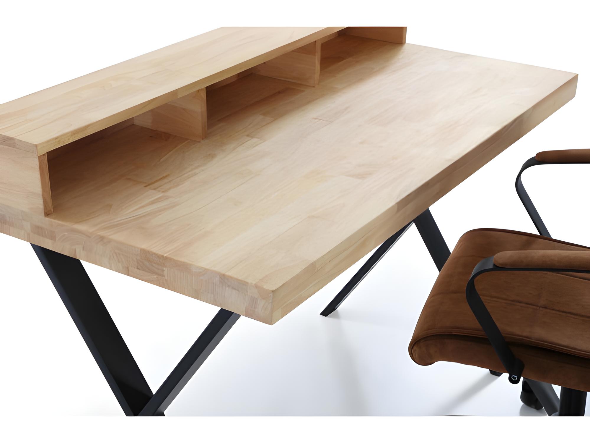 Matika Bureau Bois Et Acier Noir L