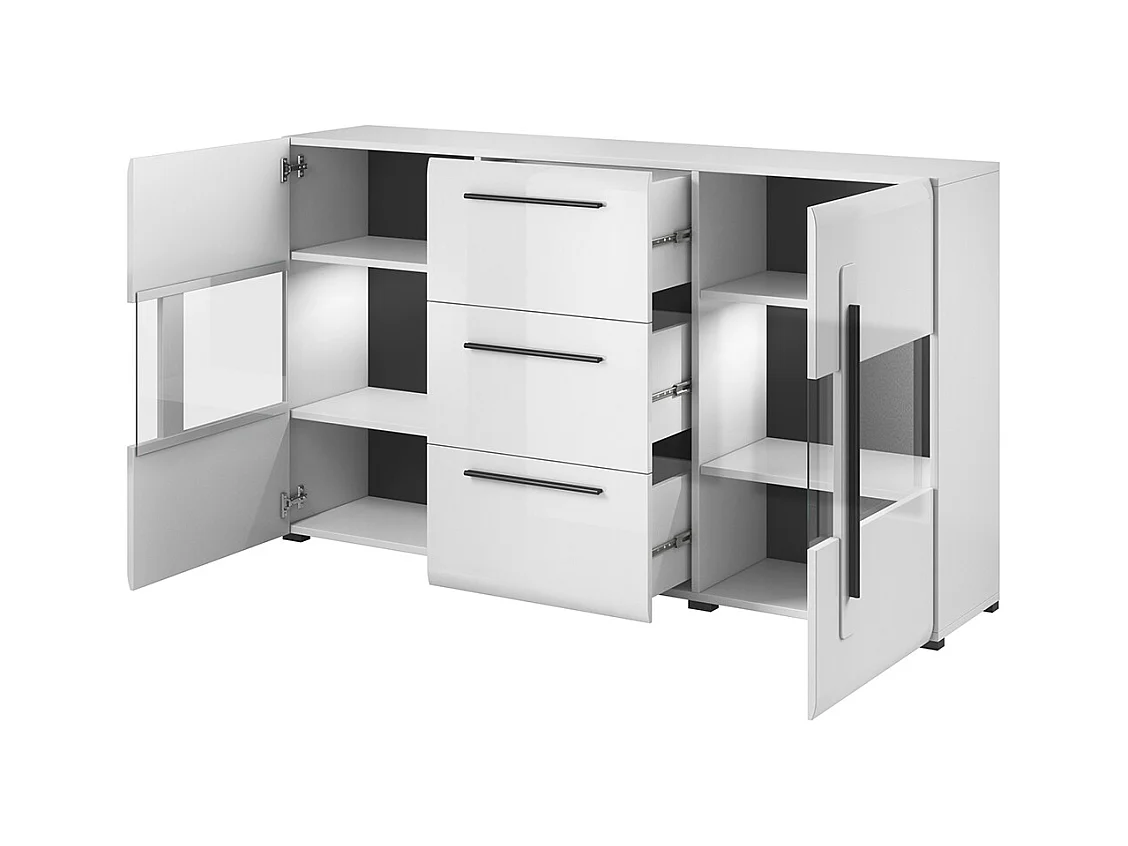 Bufé 2 puertas y 3 cajones con LED Louis Blanco