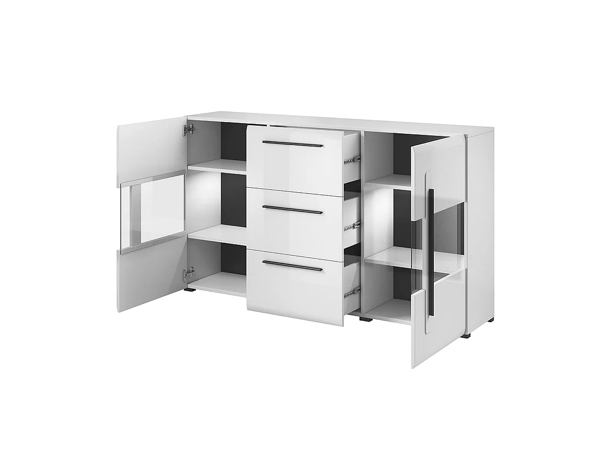 Louis Blanc 2-door 3-drawer sideboard with LED light