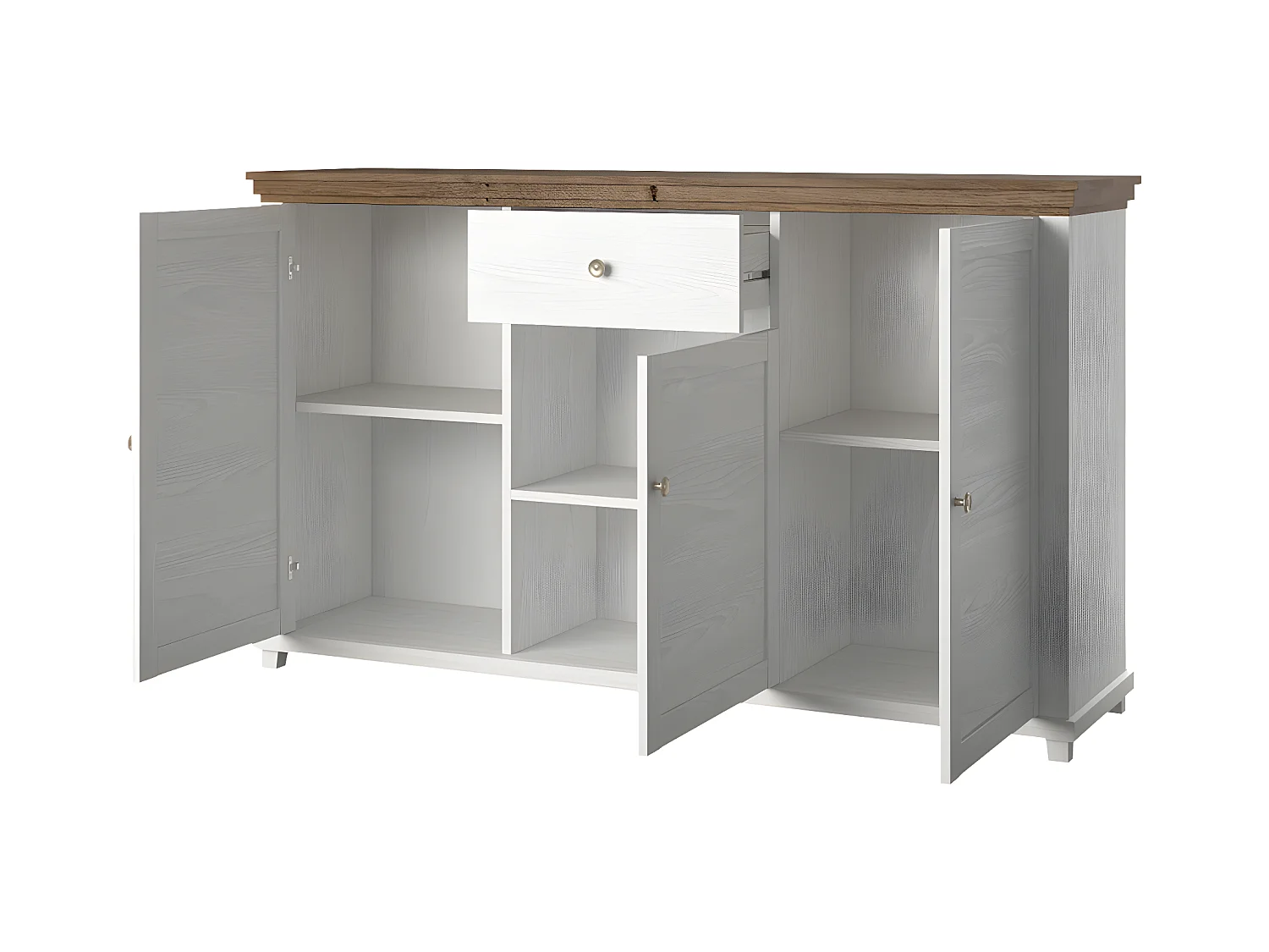 Buffet 3 portes 1 tiroir Martin Bois Blanc