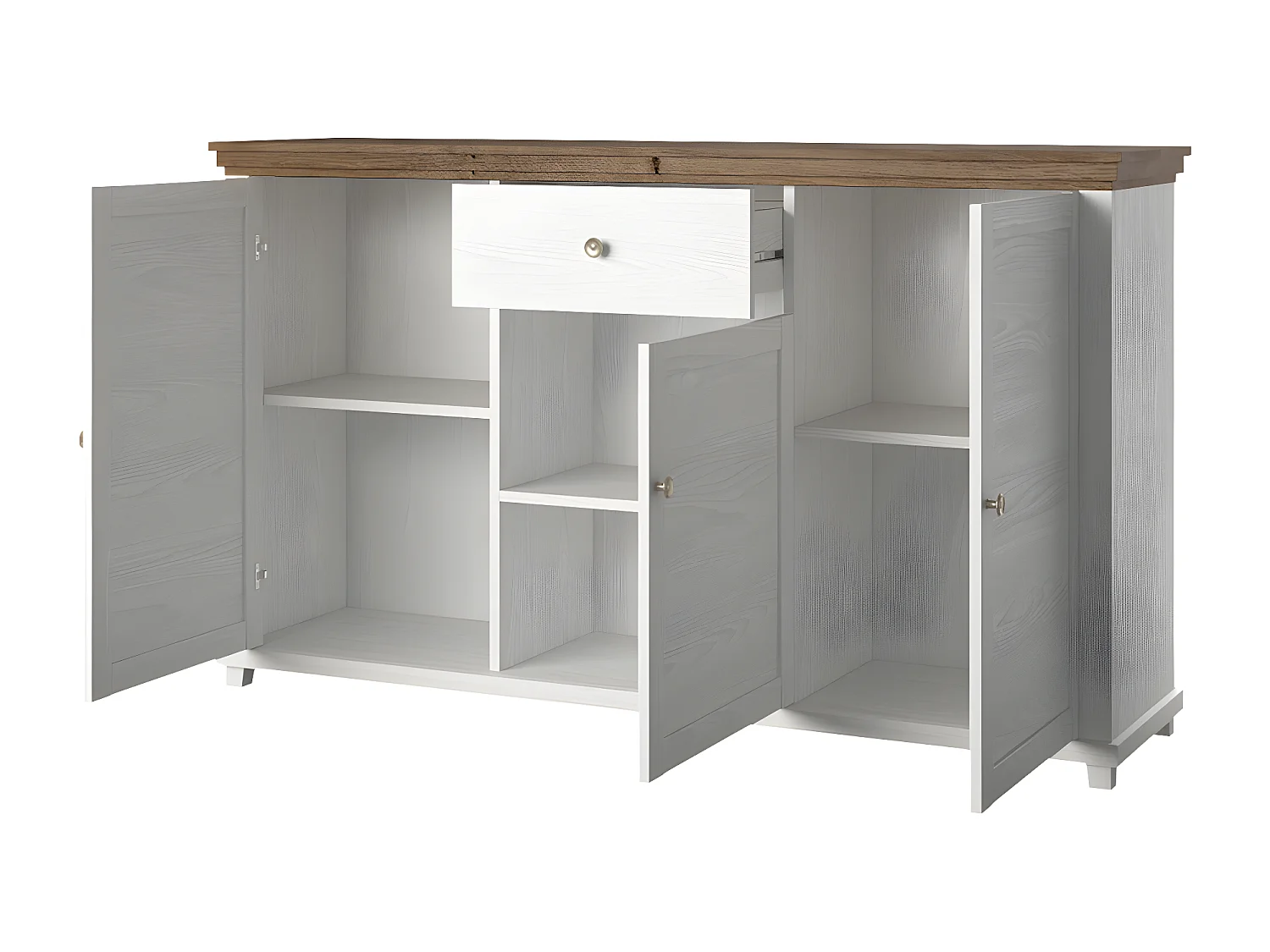 Buffet 3 portes 1 tiroir Martin Bois Blanc