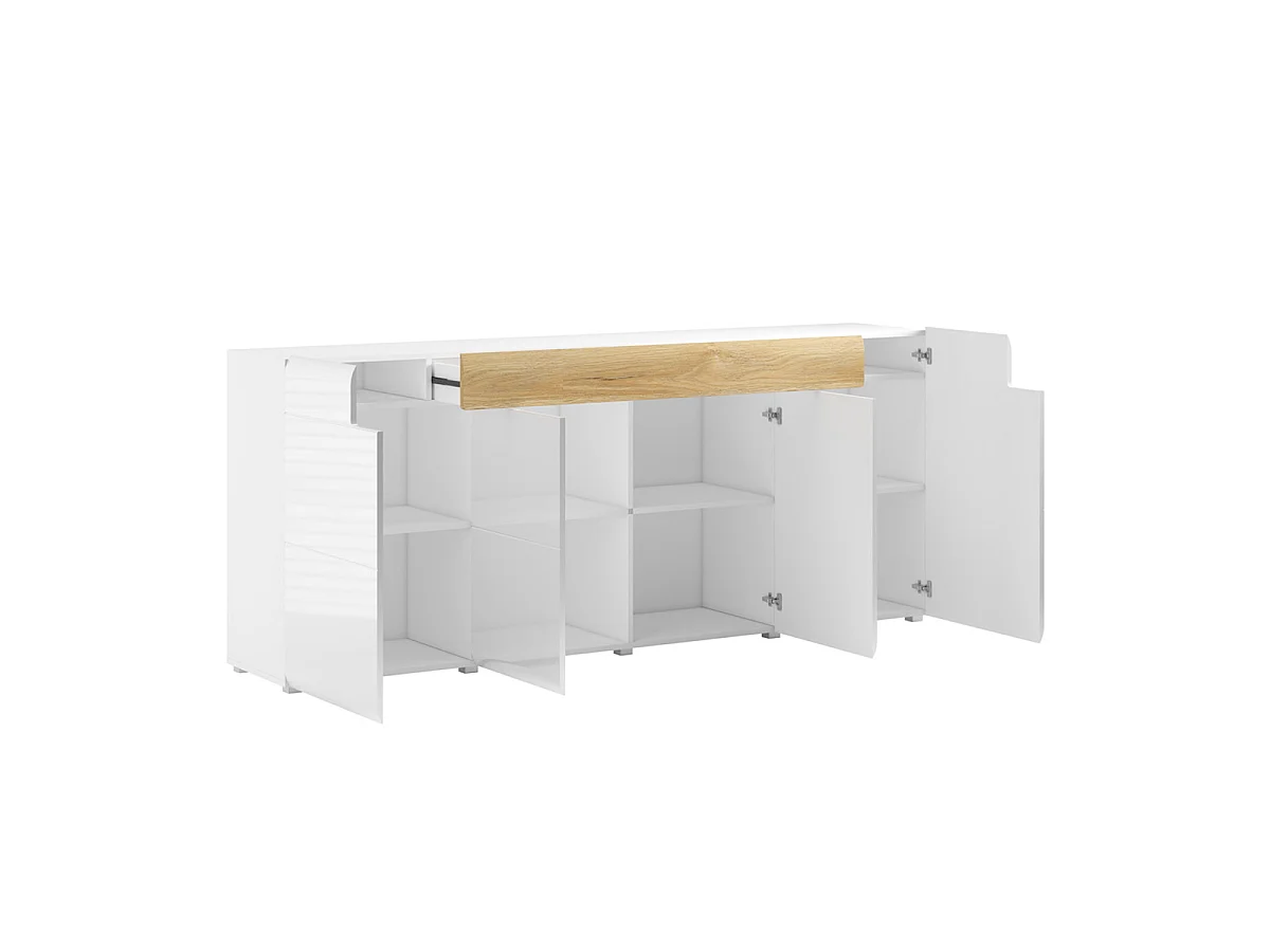 Buffet 4 portes 1 tiroir Jules Blanc et Bois