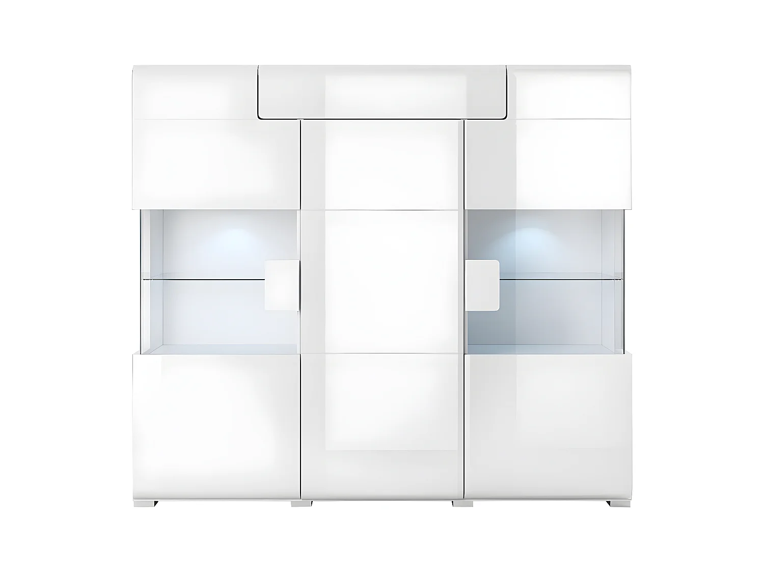3-deurs highboard met 1 lade en LED Jules White
