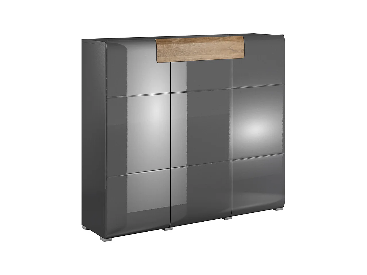 Buffet haut 3 portes 1 tiroir Jules Gris et Bois