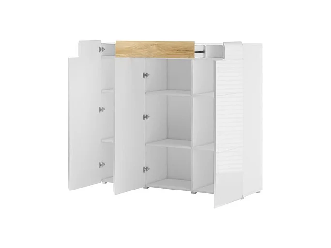 Buffet haut 3 portes 1 tiroir Jules Gris et Bois