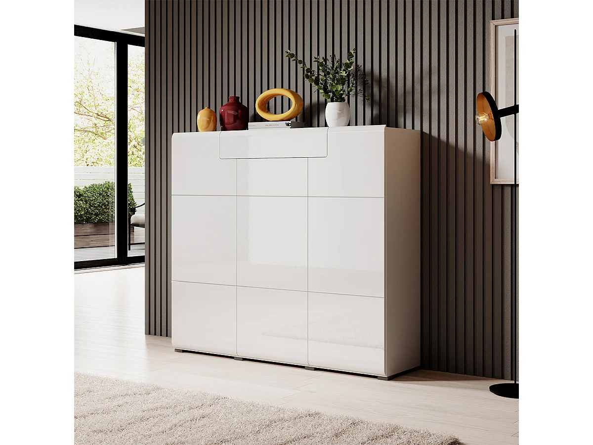 Aparador 3 portas 1 gaveta Jules branco 131cm