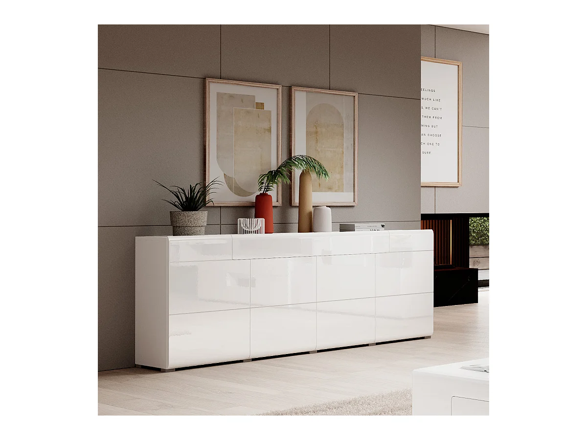 Buffet 4 portes 1 tiroir Jules Blanc