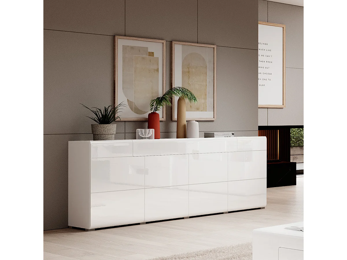 Buffet 4 portes 1 tiroir Jules Blanc