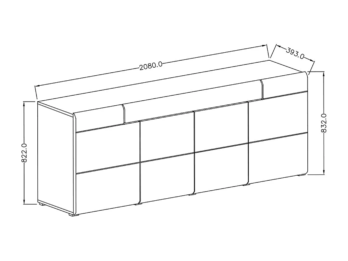 Jules Blanc 4-door 1-drawer sideboard