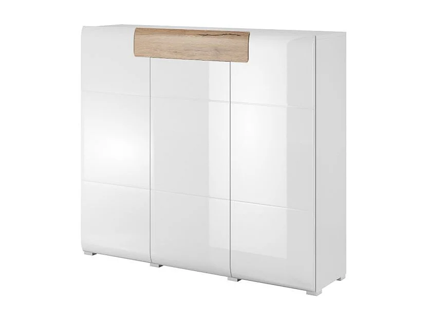 Buffet haut 3 portes 1 tiroir Jules Blanc et Bois