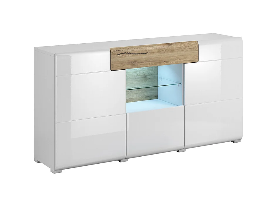 Buffet 3 portes 1 tiroir Jules Blanc et Bois