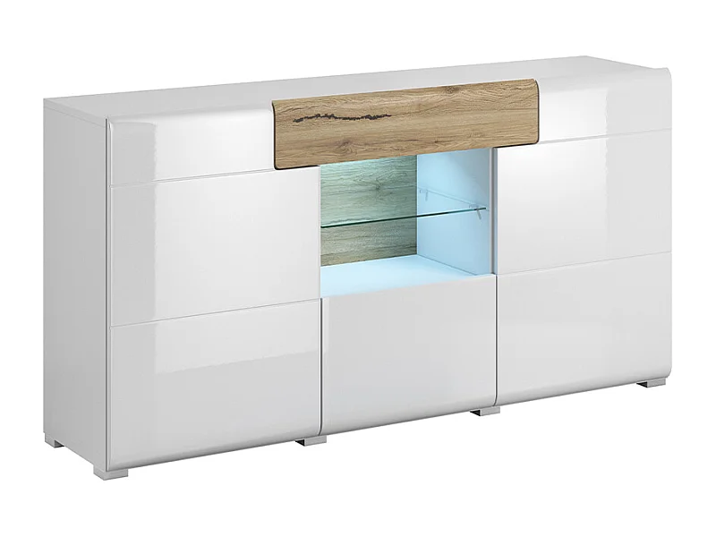 Buffet 3 portes 1 tiroir Jules Blanc et Bois