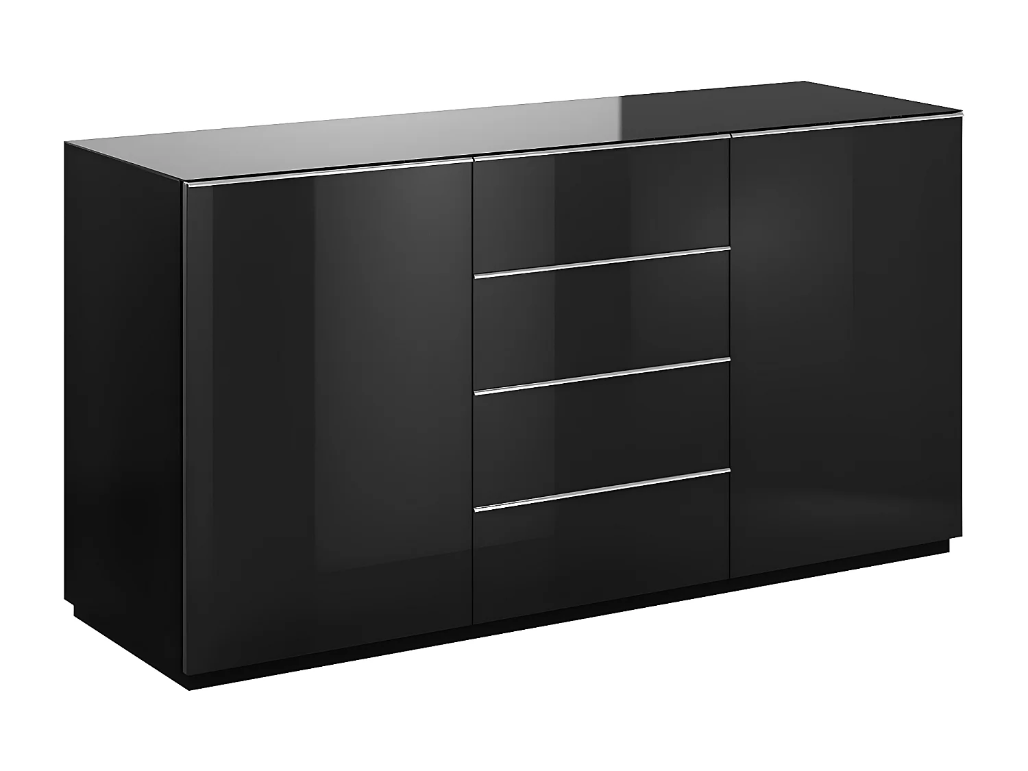 Buffet 2 portes 4 tiroirs Mathis Noir