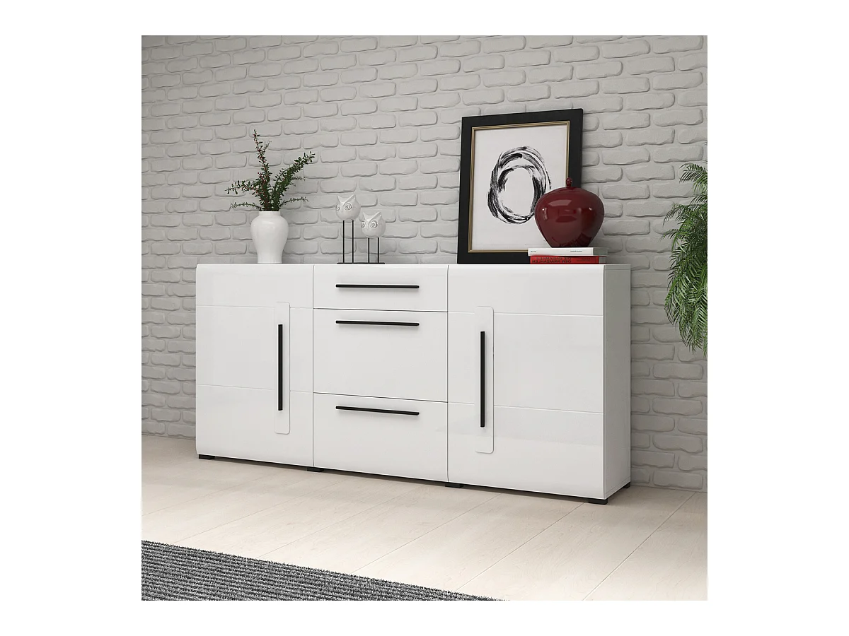 Louis Blanc 2-deurs dressoir met 3 laden