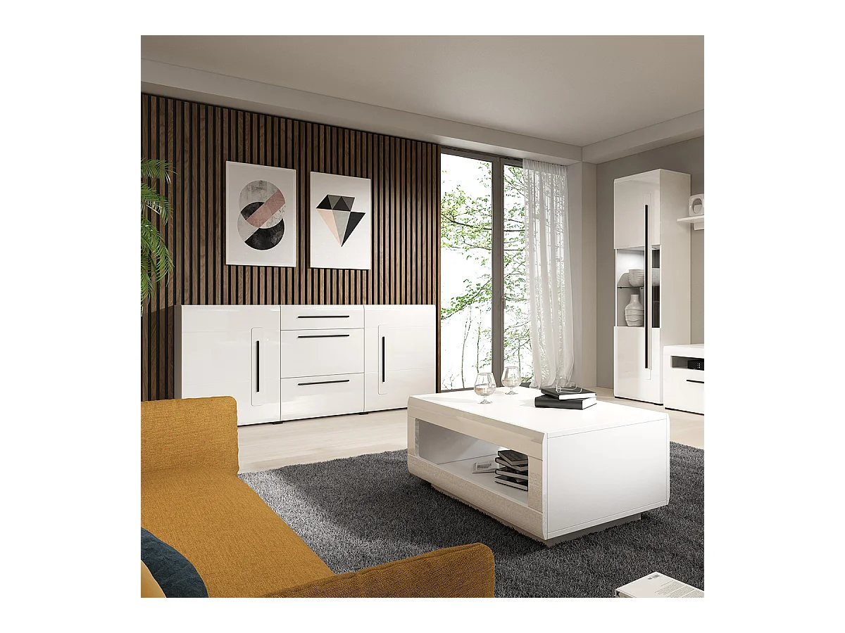 Louis Blanc 2-deurs dressoir met 3 laden