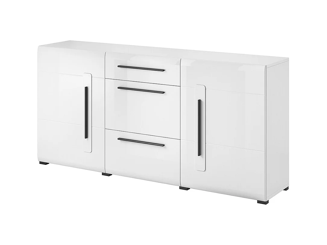 Buffet 2 portes 3 tiroirs Louis Blanc