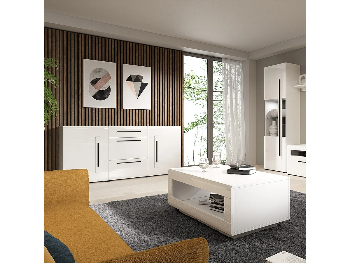 Komoda TULSA 2D3S 180 biała połysk