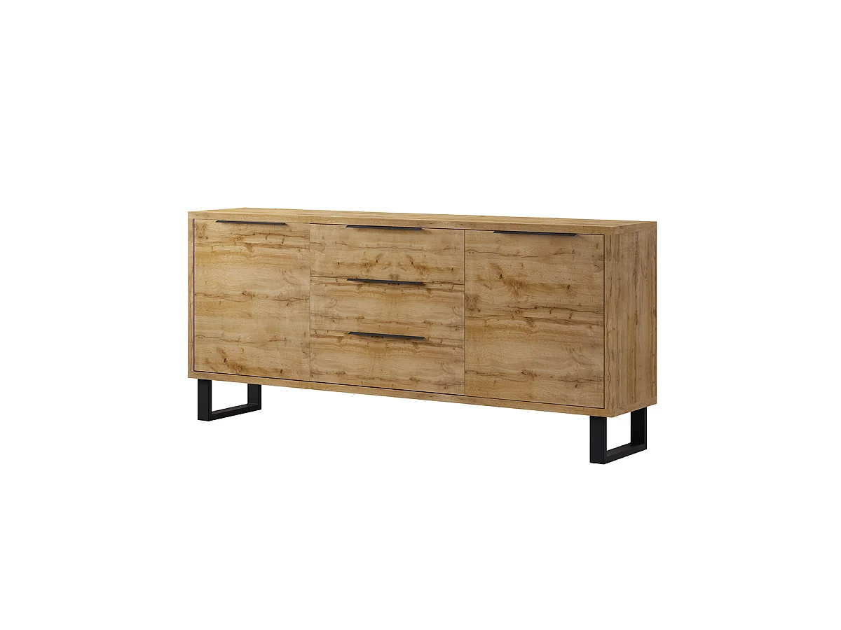 Buffet 2 portes 3 tiroirs Eden Bois et Metal