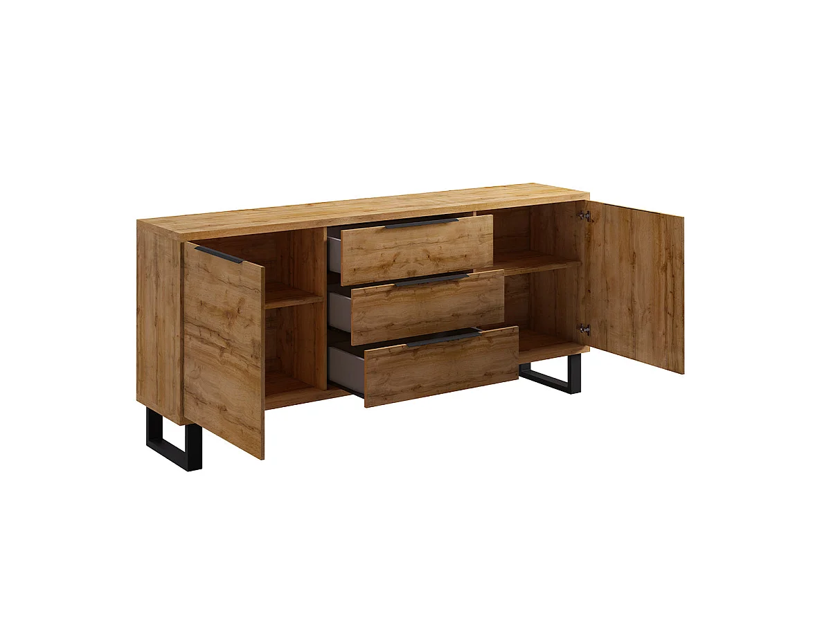 Eden Wood and Metal 2-door 3-drawer sideboard