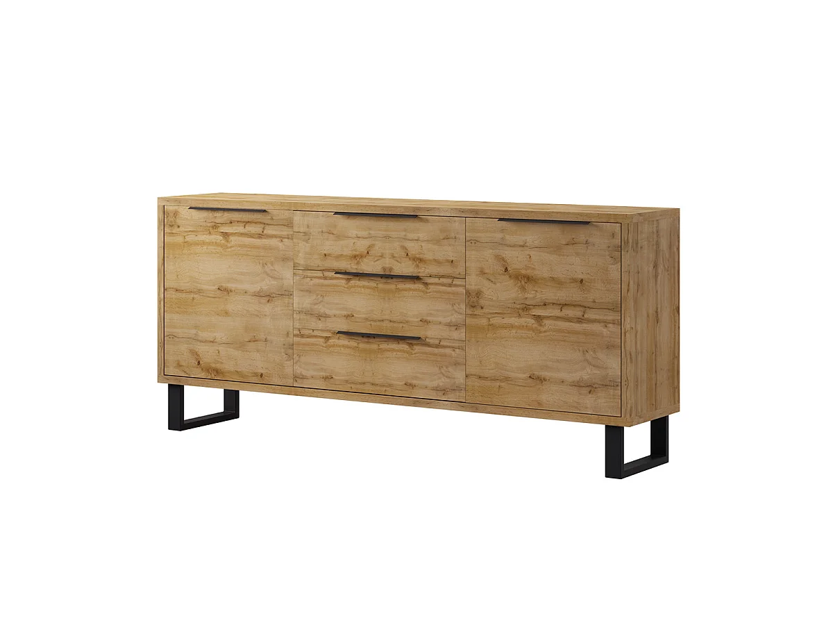 Buffet 2 portes 3 tiroirs Eden Bois et Metal