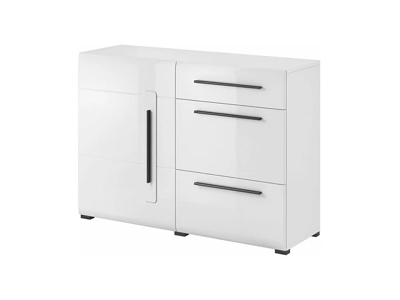 Aparador 1 porta 3 gavetas Louis branco 86cm