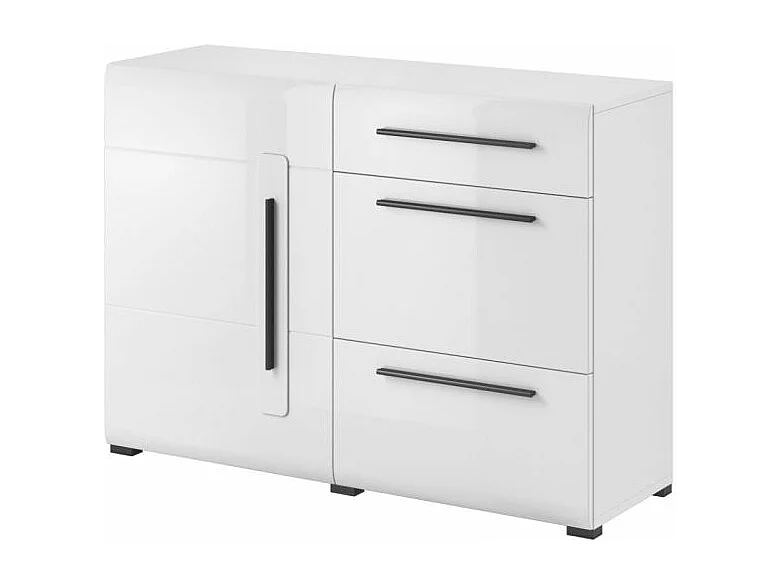 Aparador 1 porta 3 gavetas Louis branco 86cm