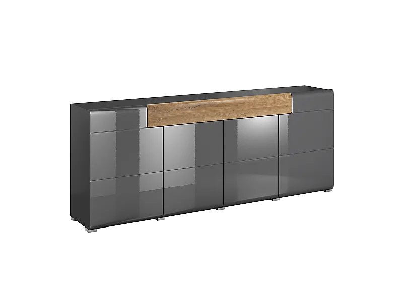 Buffet 4 portes 1 tiroir Jules Gris et Bois