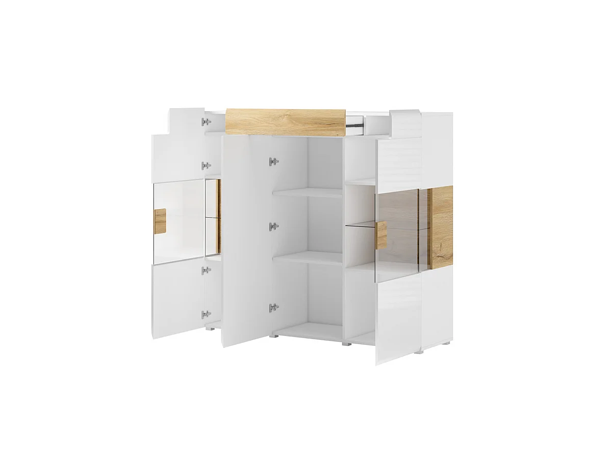 3-deurs 1-lade highboard met LED Jules Wit en Hout