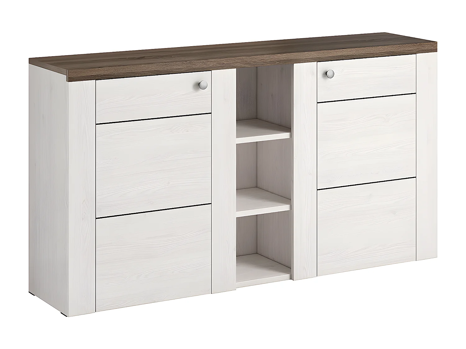 Buffet 2 ante Amaury marrone e bianco 85cm
