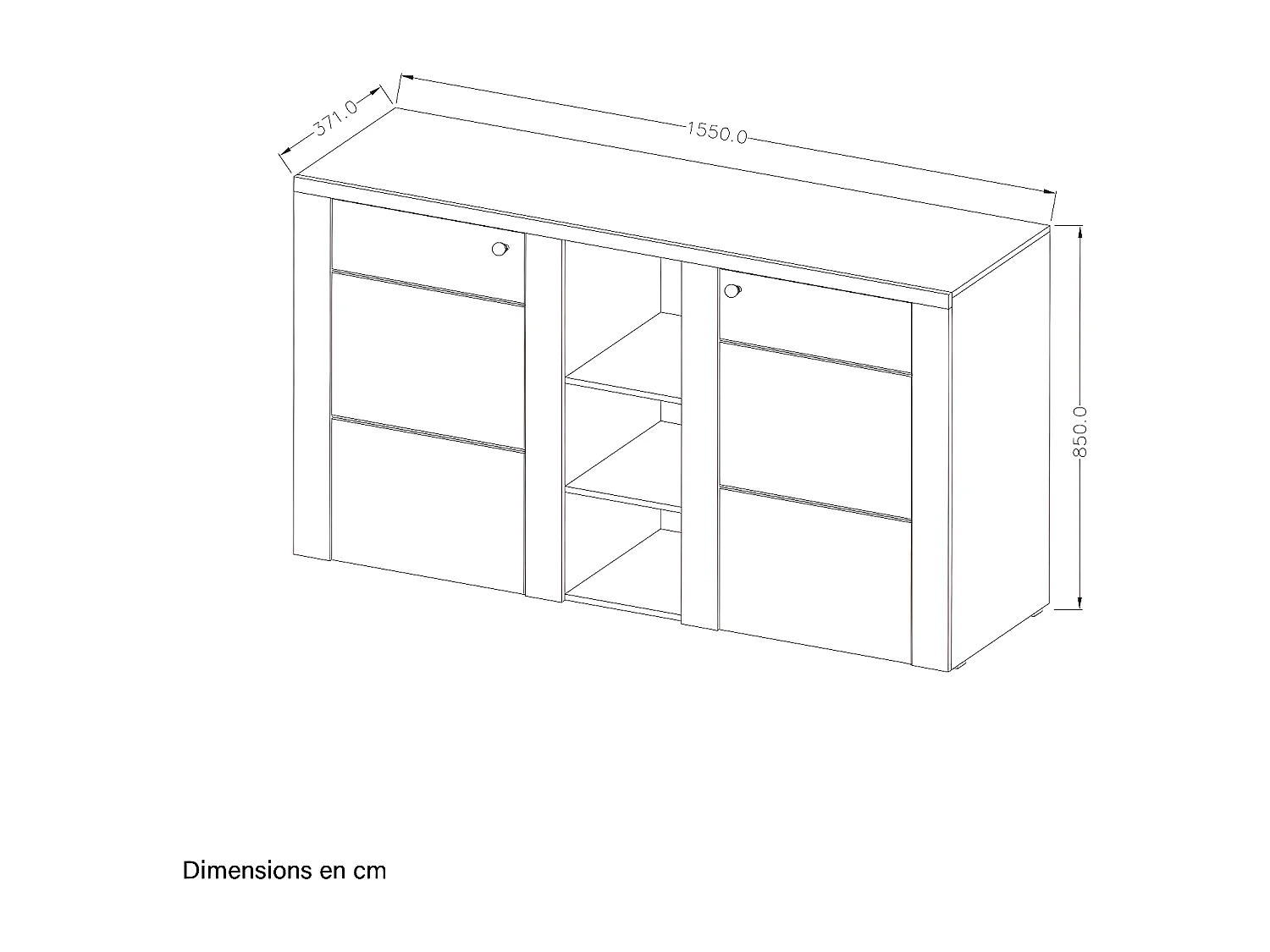 Buffet 2 ante Amaury marrone e bianco 85cm