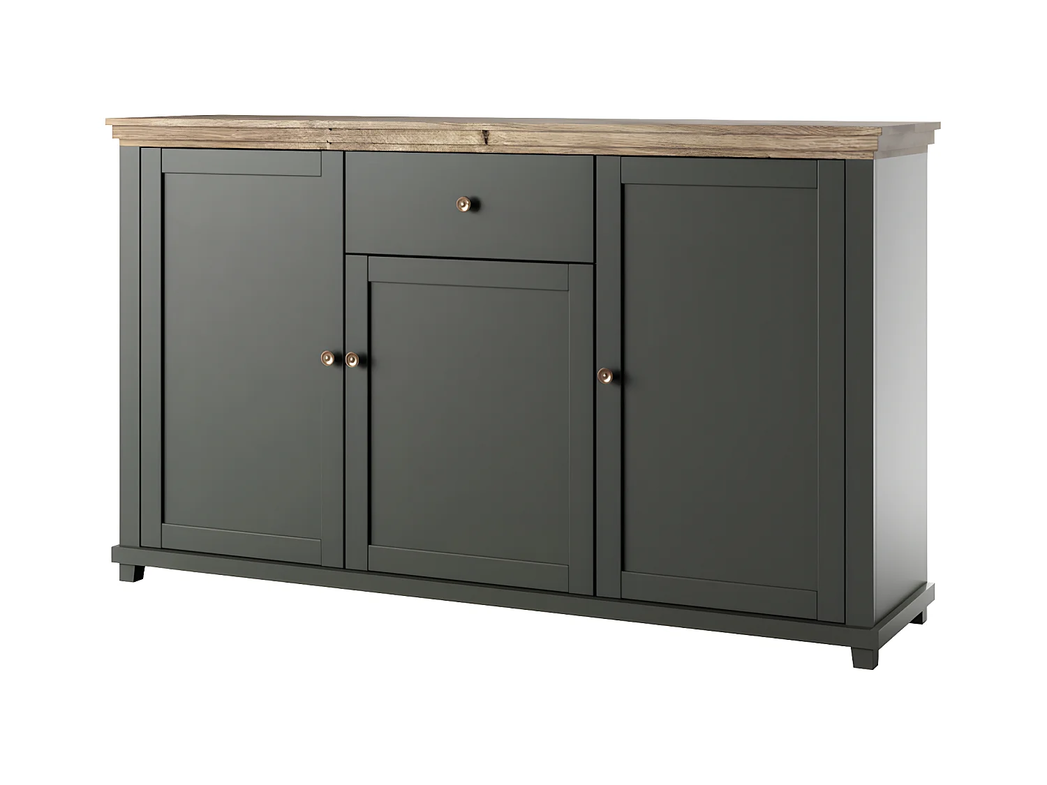 Buffet 3 portes 1 tiroir Martin Vert et Bois