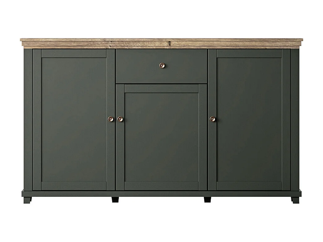 Buffet 3 portes 1 tiroir Martin Vert et Bois