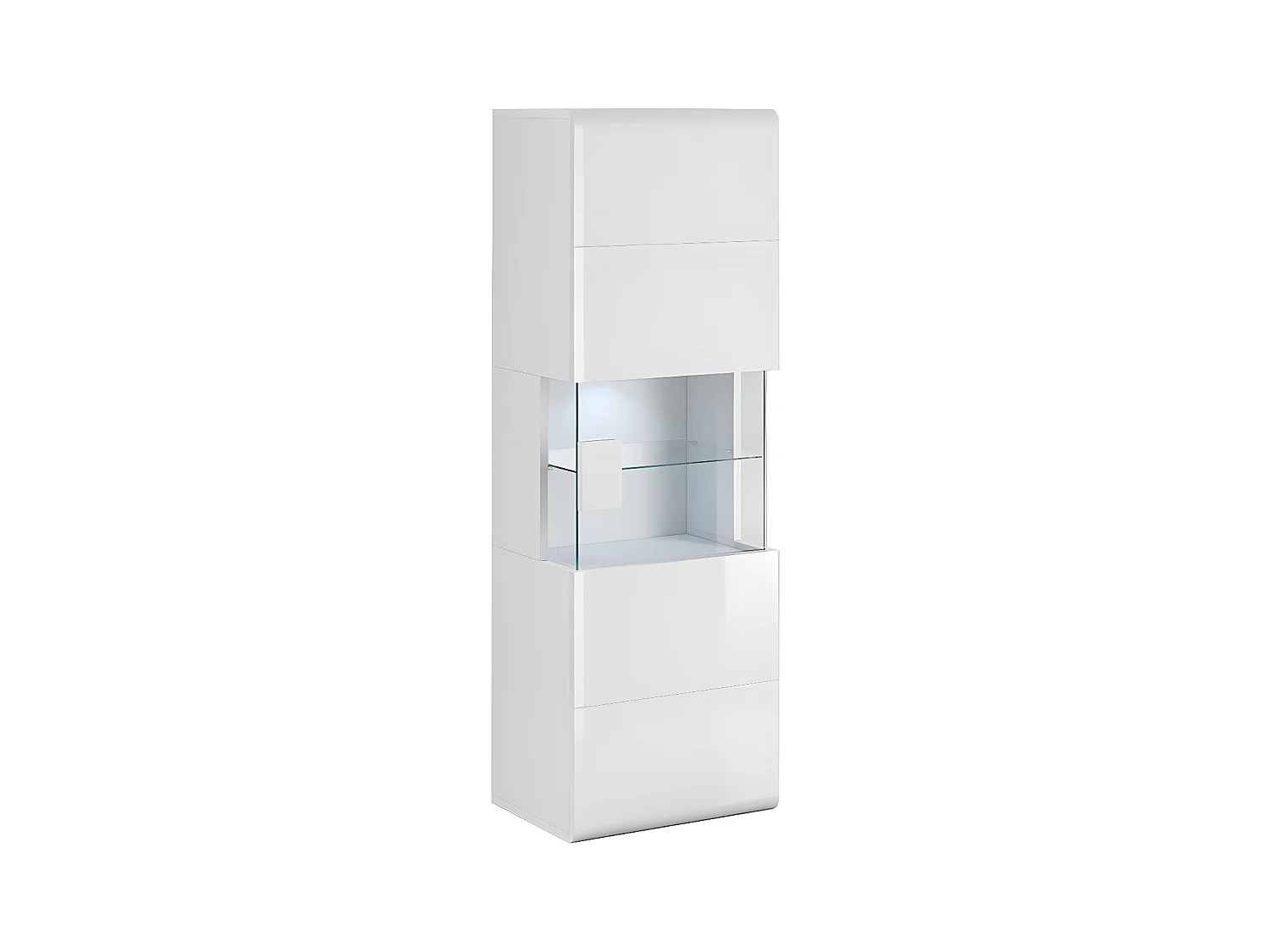 Vitrine murale 1 porte avec LED Jules Blanc