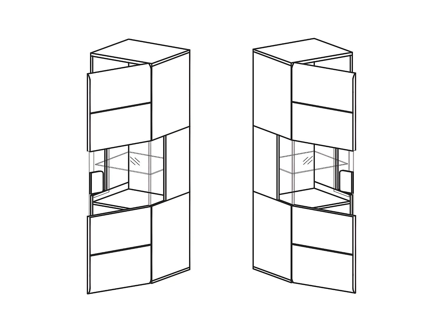 Vitrine murale 1 porte avec LED Jules Blanc