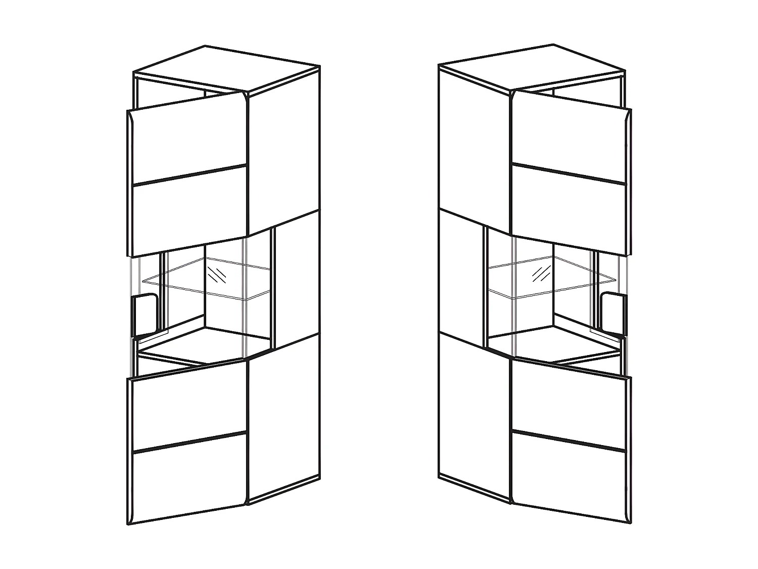 Vitrina de pared 1 puerta con LED Jules Blanco
