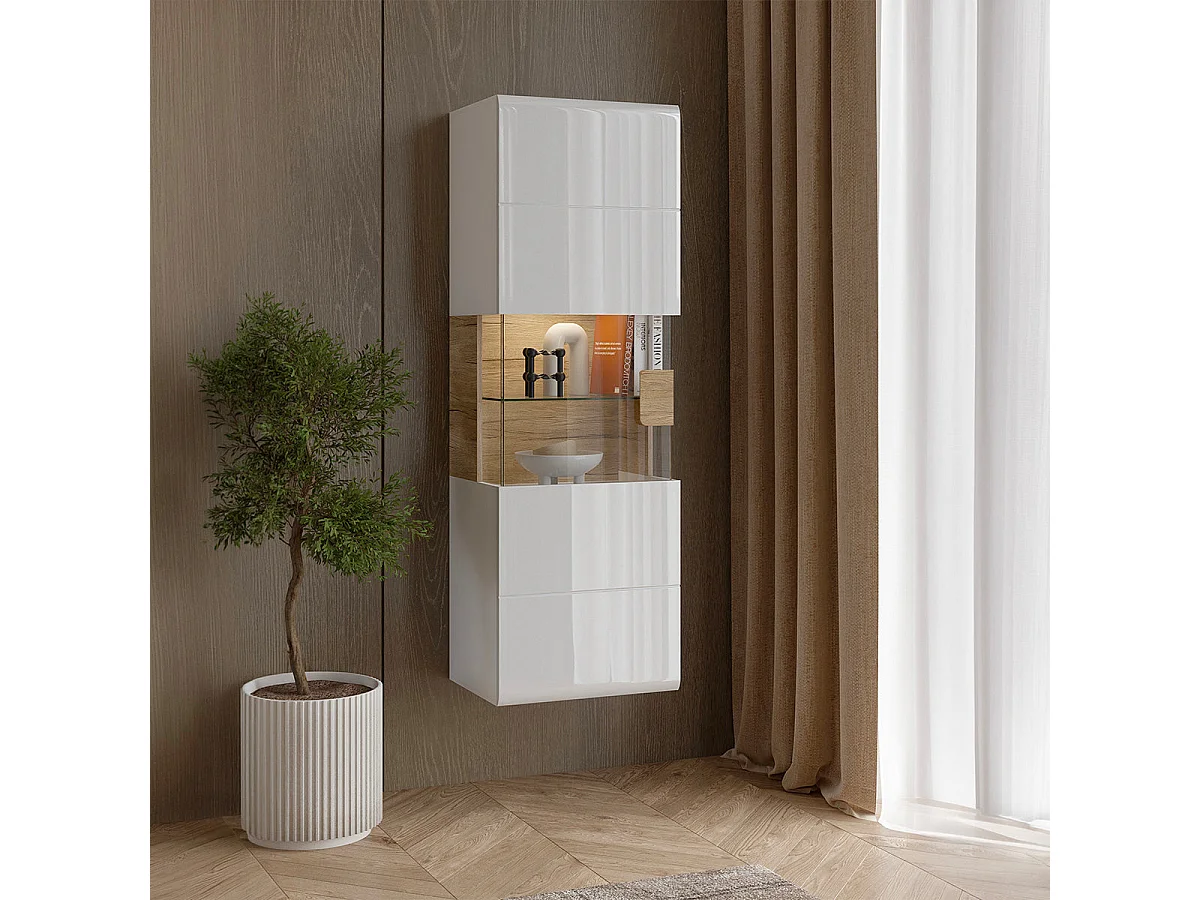 1-dörrars LED-väggdisplay Jules White and Wood