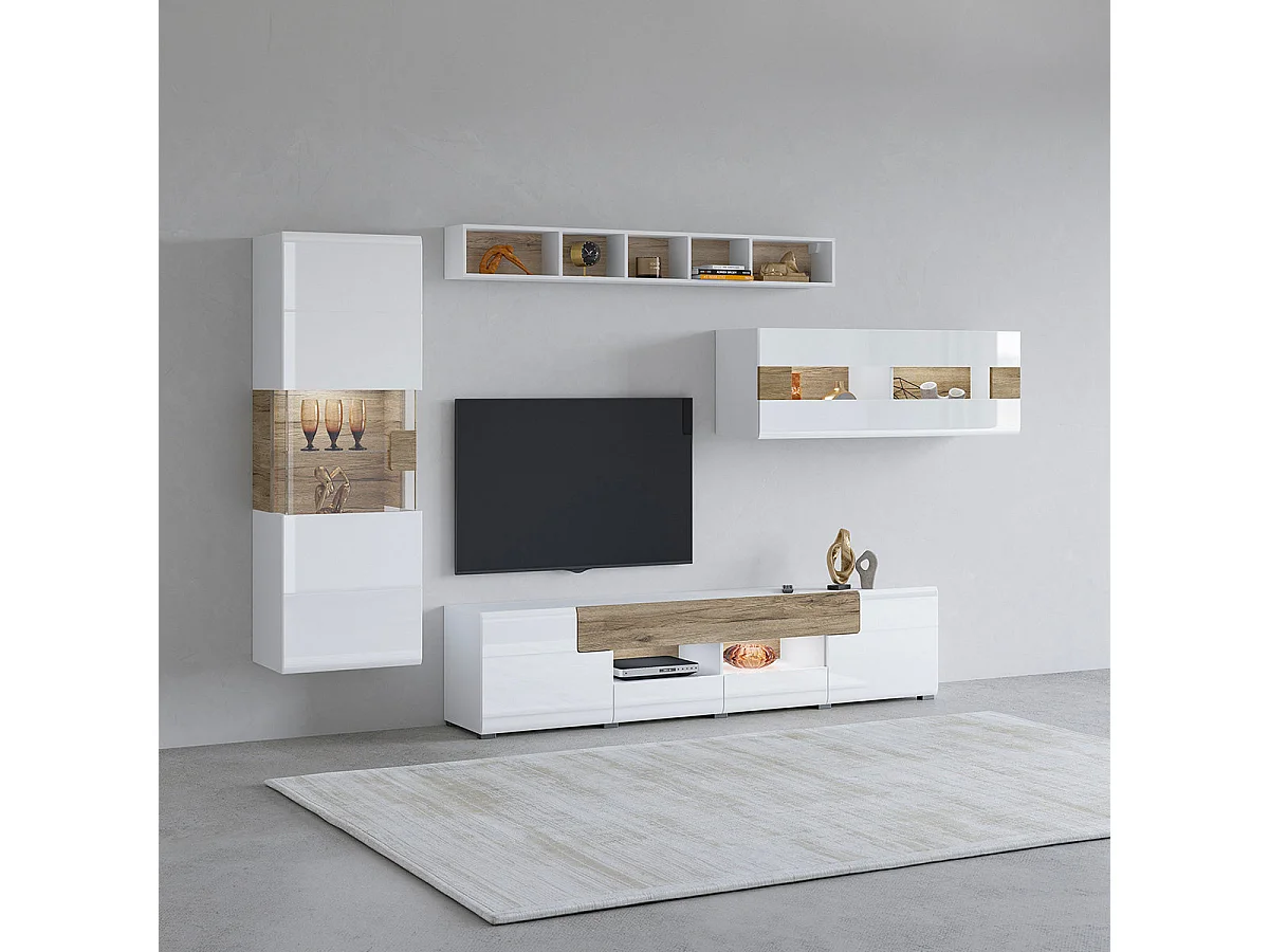 1-dörrars LED-väggdisplay Jules White and Wood