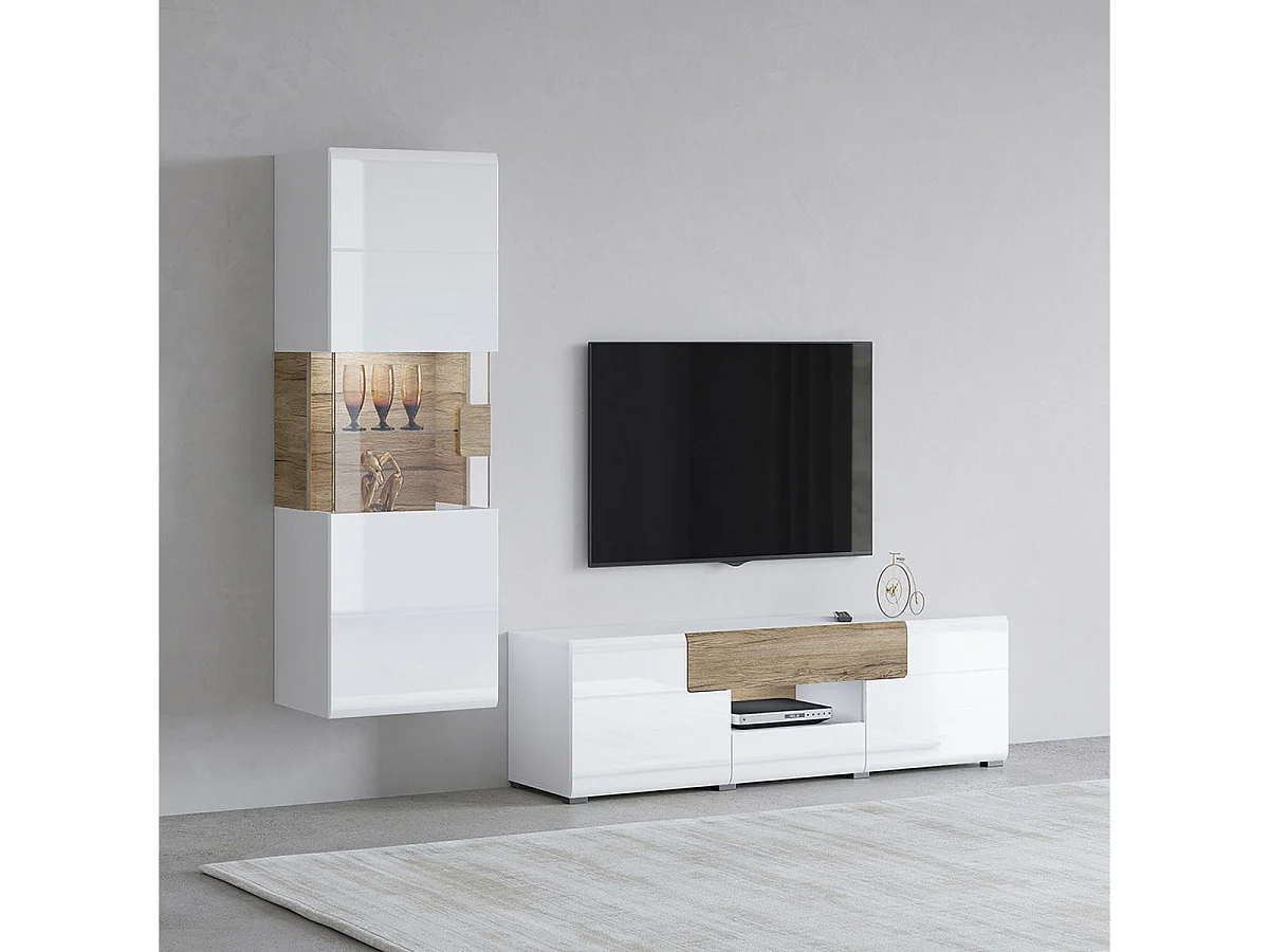 1-dörrars LED-väggdisplay Jules White and Wood