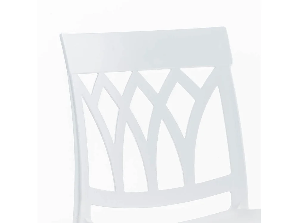 Lot de 4 chaises empilables en polypropylène design classique, résistantes et faciles à nettoyer, pour cuisine, jardin, terrasse, restaurants EMMA/Blanc