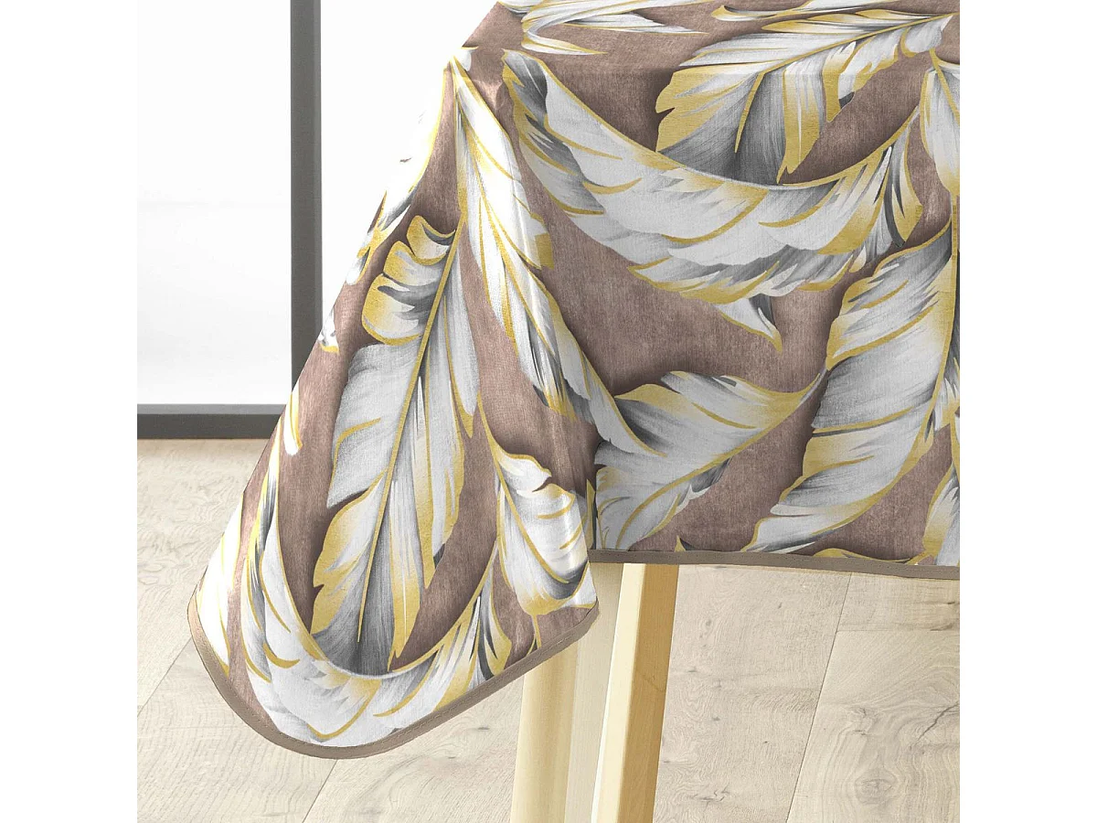 Nappe Toile Cirée "Ebany" 140x240cm Marron