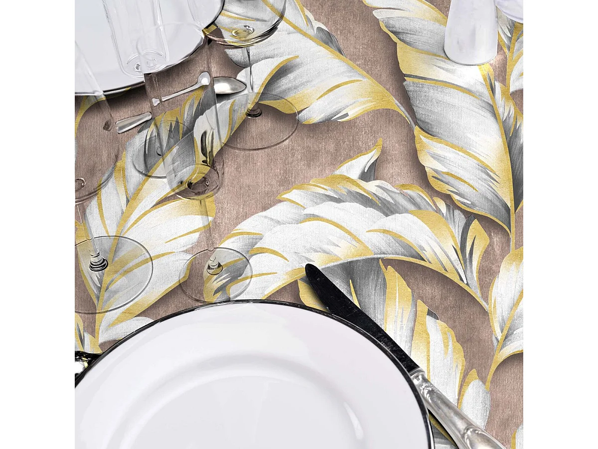 Nappe Toile Cirée "Ebany" 140x240cm Marron